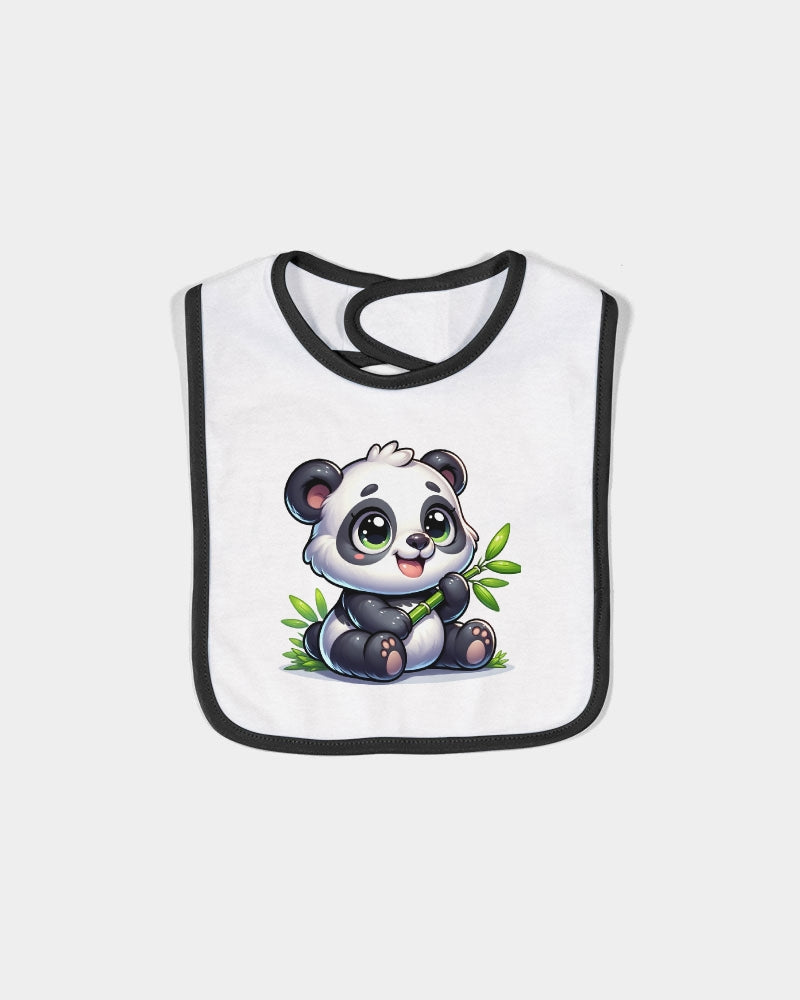 Panda Bundu Infant Contrast Trim Premium Jersey Bib | Rabbit Skins